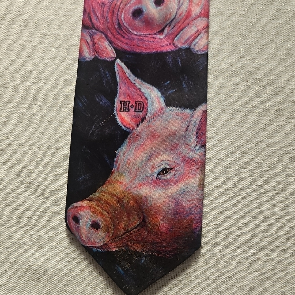 Harley Davidson "Pig" Love Vintage Tie By Ralph Martin